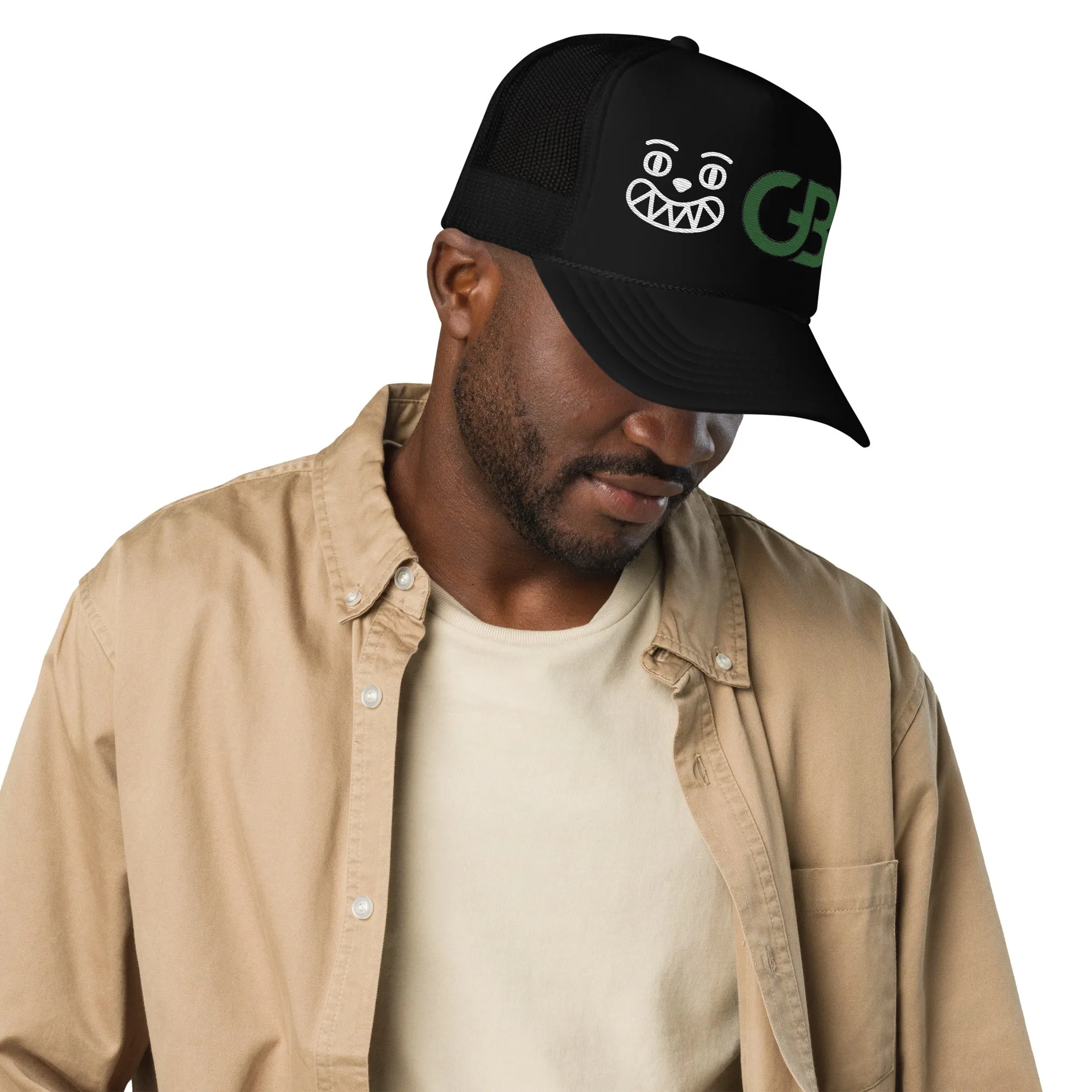 Gerald Black Foam Trucker Hat GRN