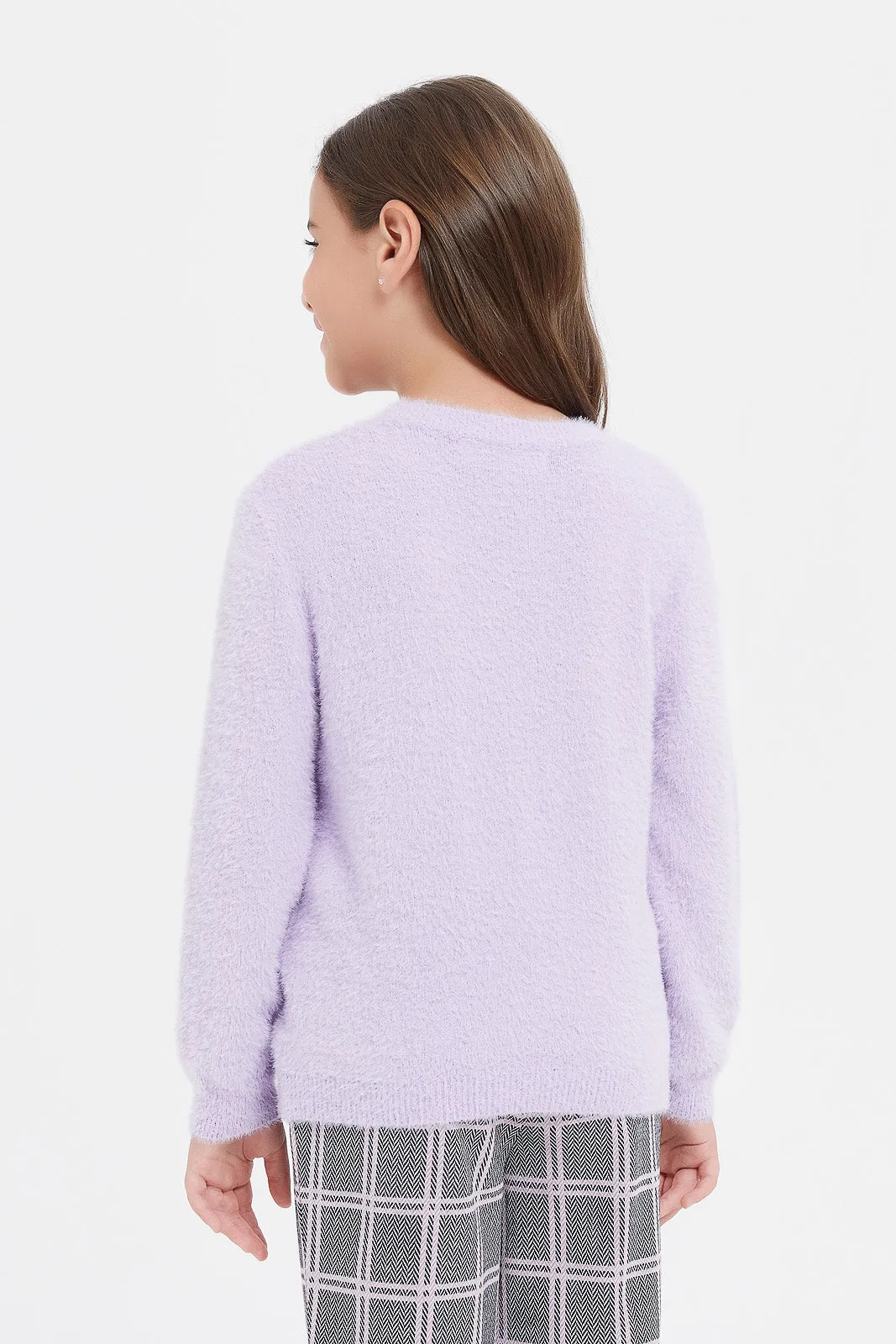 Girls Lilac Bunny Pullover