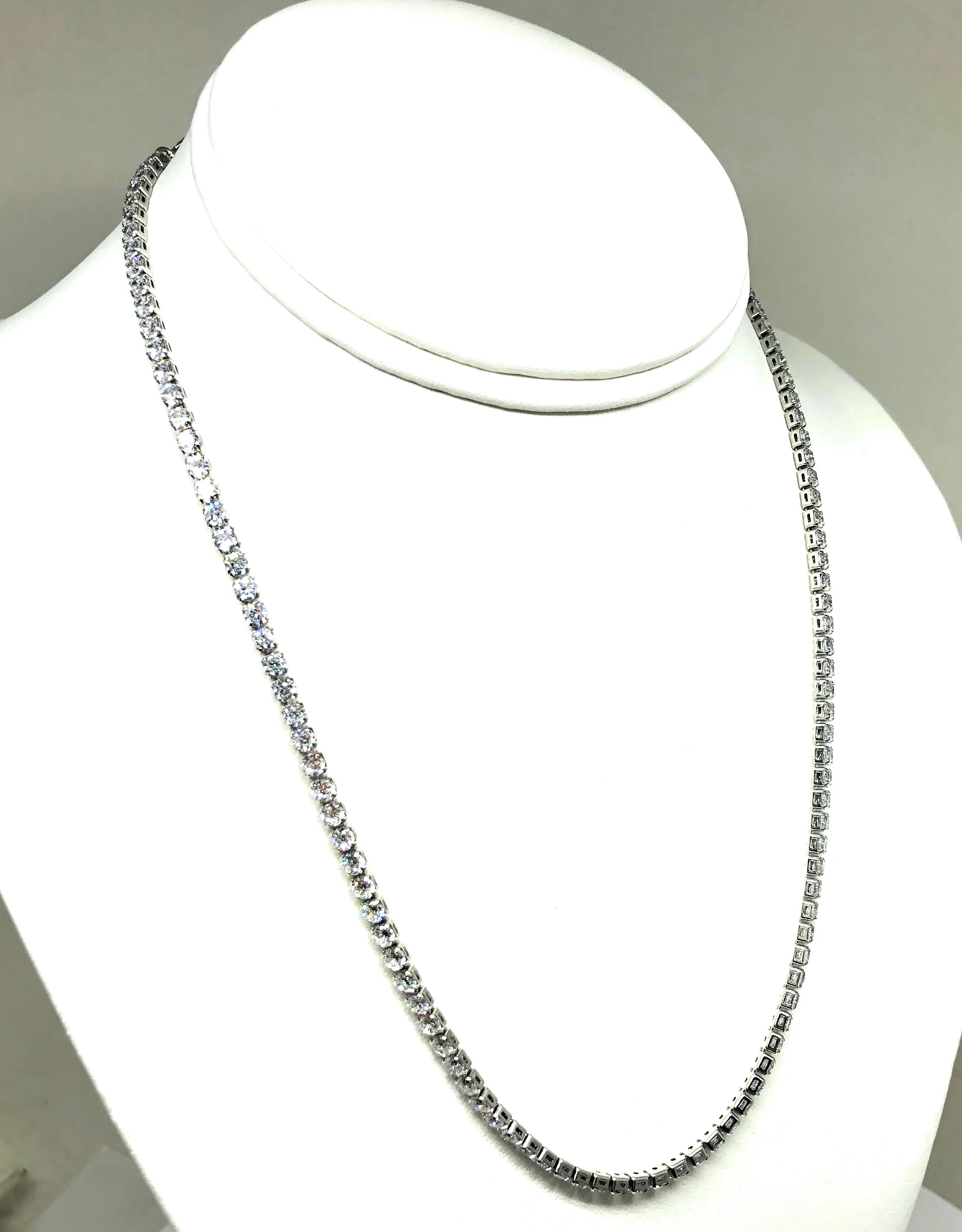 Gold Plated (White) Cubic Zirconia Tennis Chain 18 inch 3mm