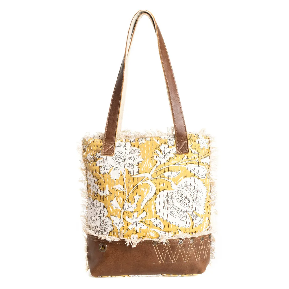 Golden Prairie Leaf Mini Tote Bag