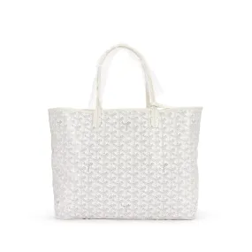 Goyard White Goyardine Canvas and Chevroches Calfskin Saint Louis PM Tote