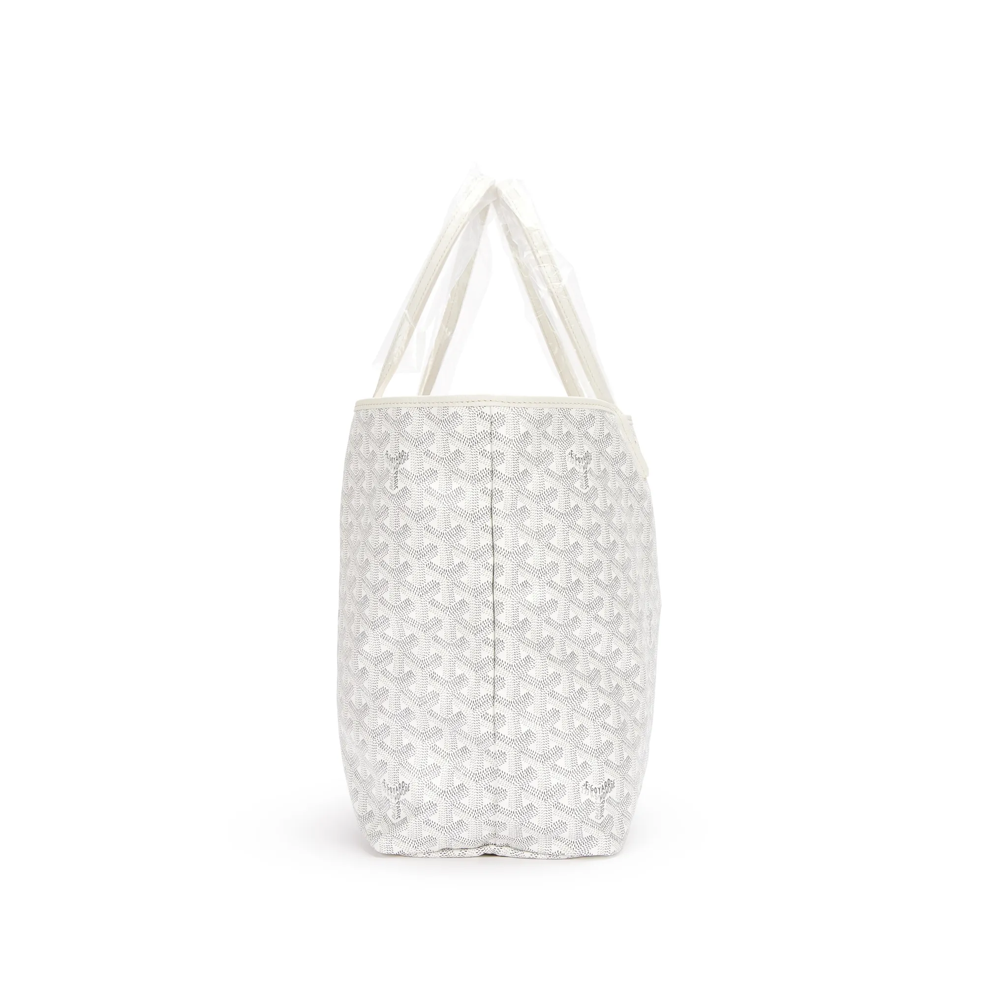 Goyard White Goyardine Canvas and Chevroches Calfskin Saint Louis PM Tote