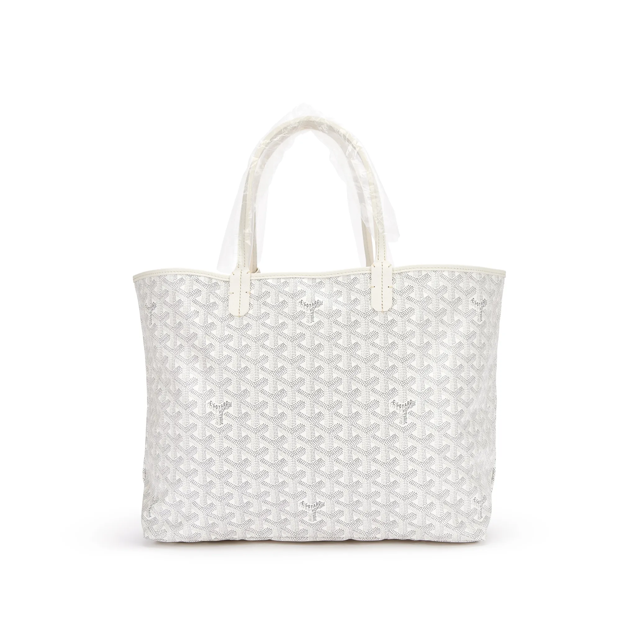 Goyard White Goyardine Canvas and Chevroches Calfskin Saint Louis PM Tote