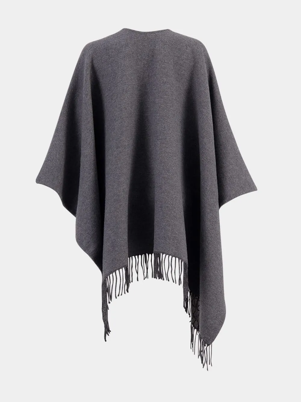 Grey Double Wool Toile Iconographe Poncho