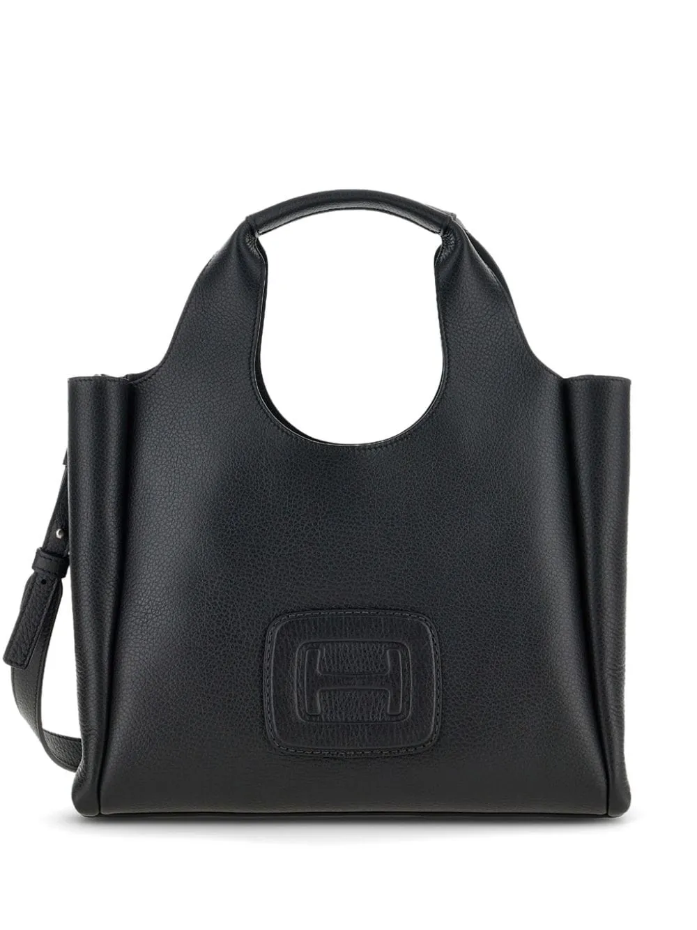 HOGAN Elegant Small Leather Tote with Embossed Logo