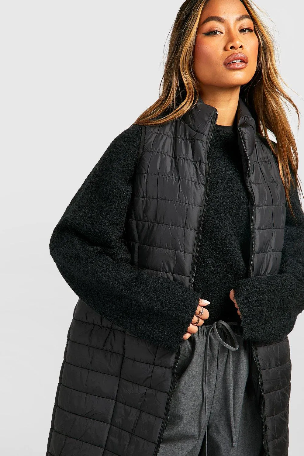 Jackets & Coats | Maxi Funnel Neck Gilet | boohoo