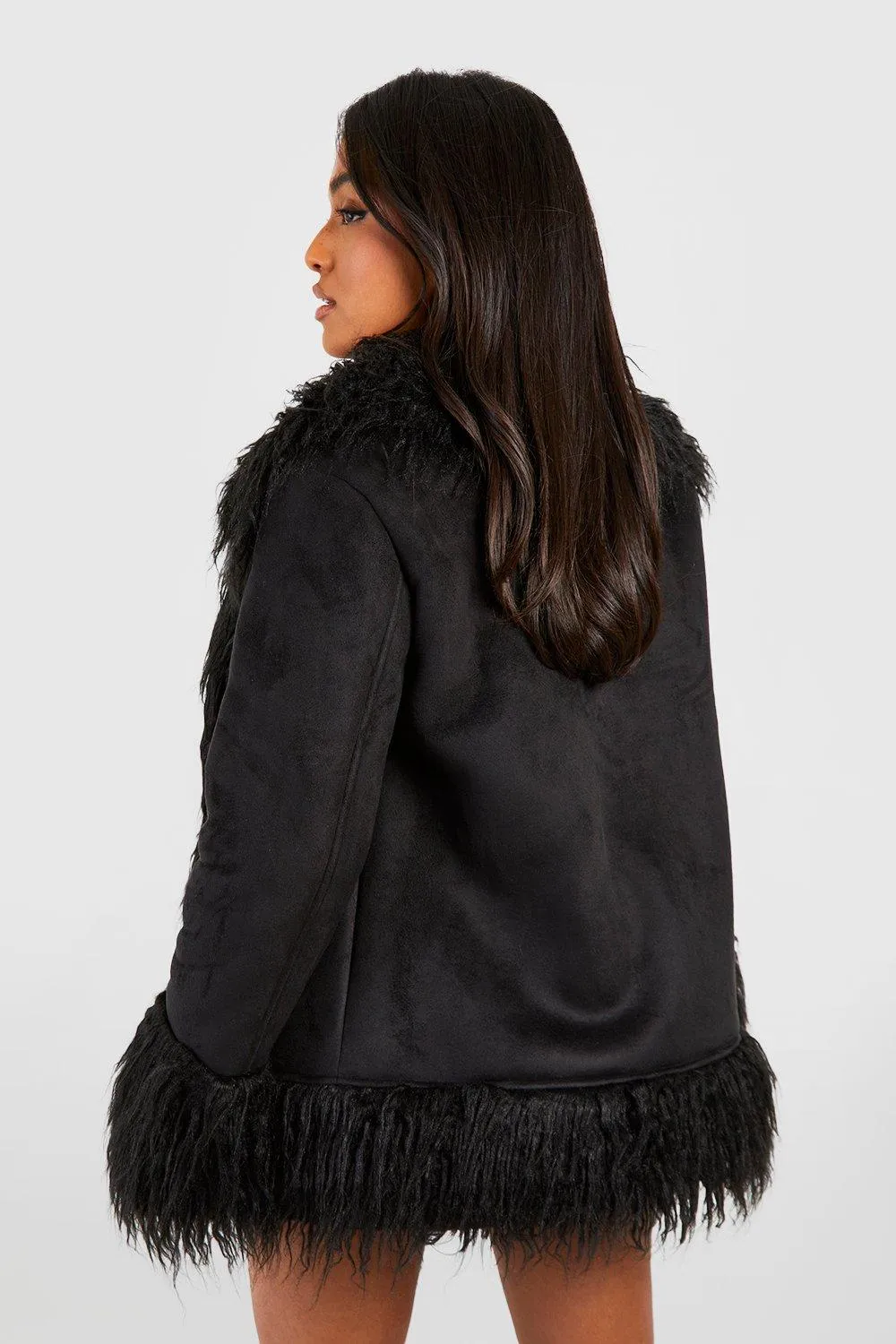 Jackets & Coats | Petite Faux Fur Suede Coat | boohoo