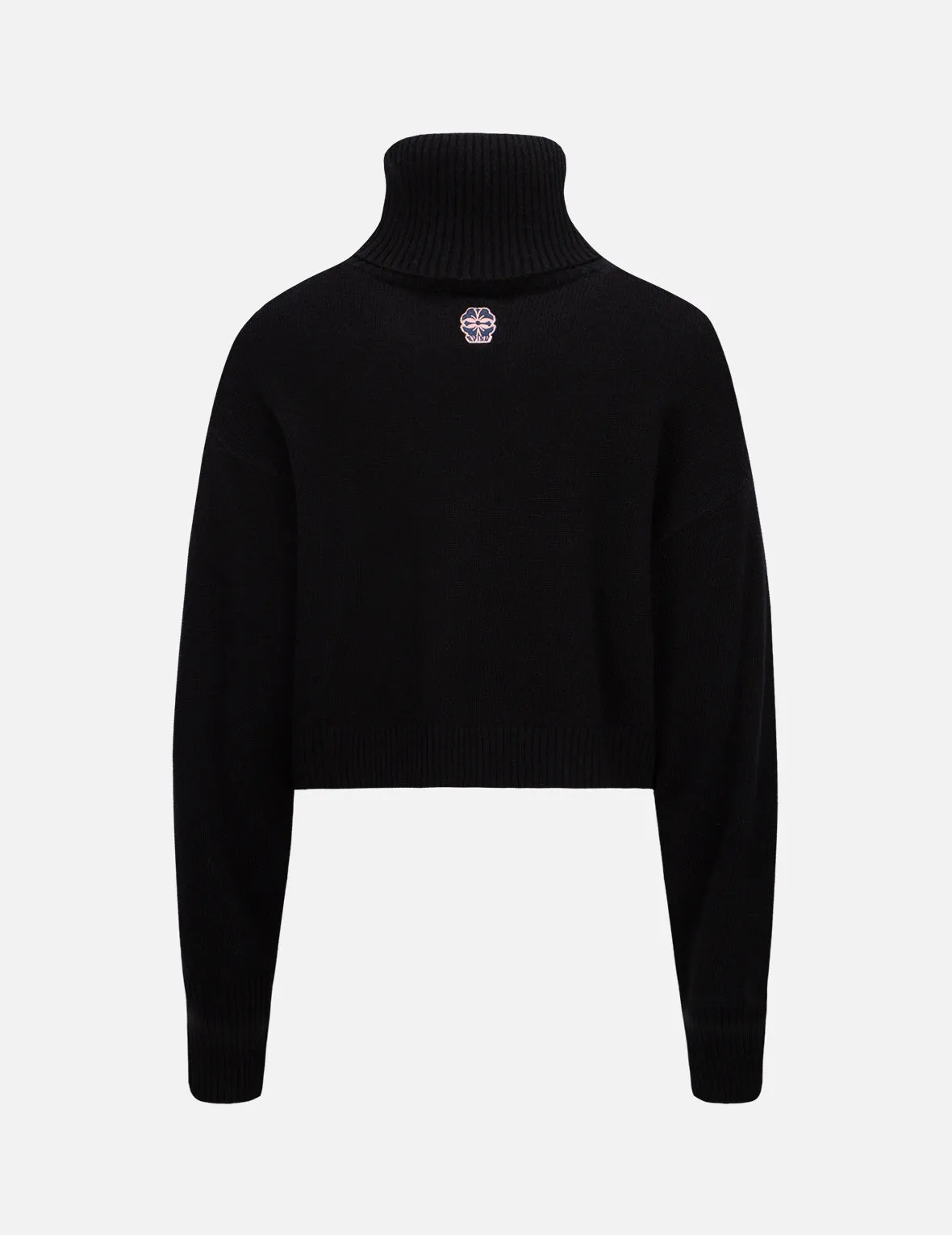 Kamon Embroidery Turtleneck Knitted Pullover