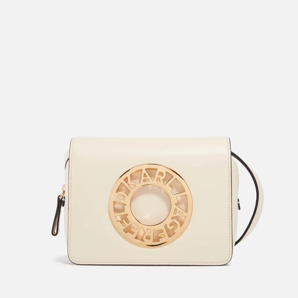 Karl Lagerfeld Disk Logo Leather Crossbody Bag