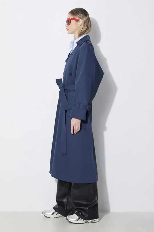 Kenzo trench coat Solid Elongated Kimono Trench women’s navy blue color FE52MA0729OV.77