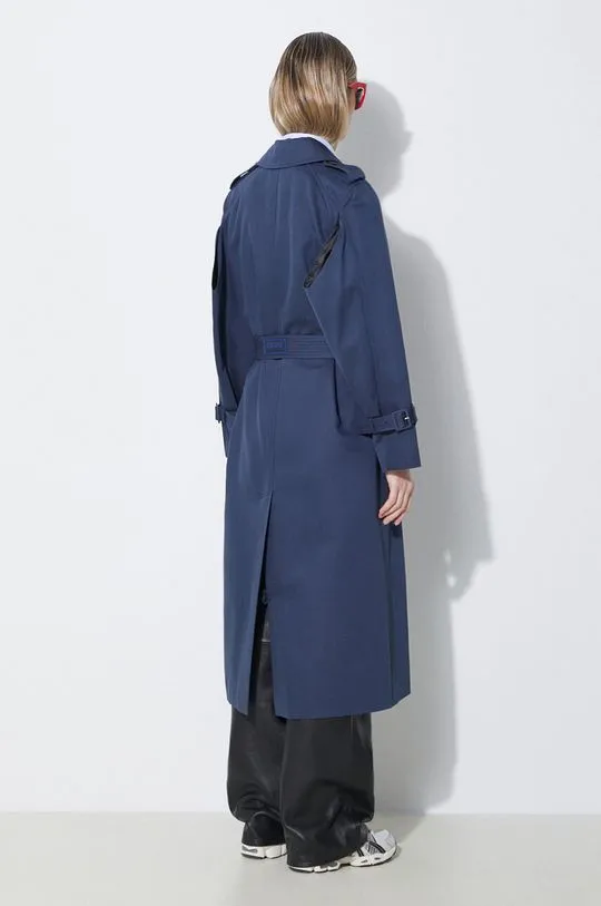 Kenzo trench coat Solid Elongated Kimono Trench women’s navy blue color FE52MA0729OV.77