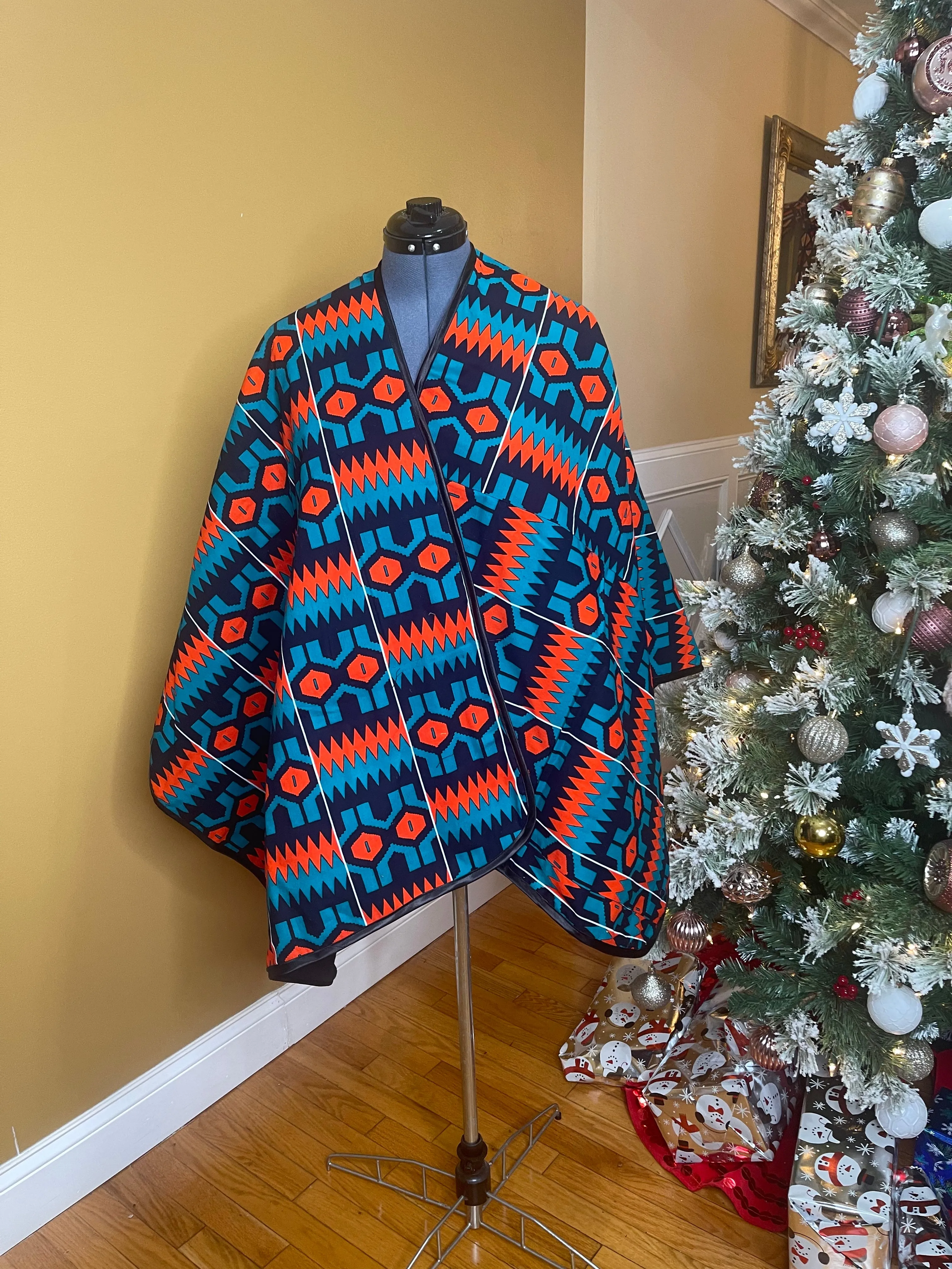 Latifah Tribe Print Poncho