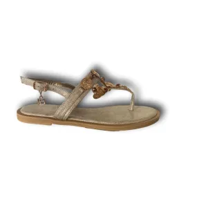 Laura Biagiotti 7534 Sandali Donna Flat Infradito Gioiello Oro con Inserti