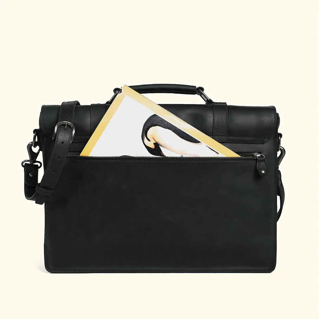 Limited Edition Jefferson Leather Messenger Bag | Black