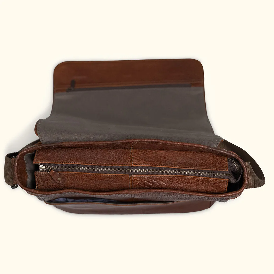 Limited Edition Roosevelt Buffalo Leather Messenger Bag | Buffalo Grain