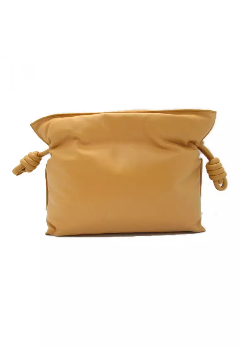 LOEWE Pre-loved LOEWE flamenco clutch Medium Shoulder bag Shoulder bag leather Brown Camel hair