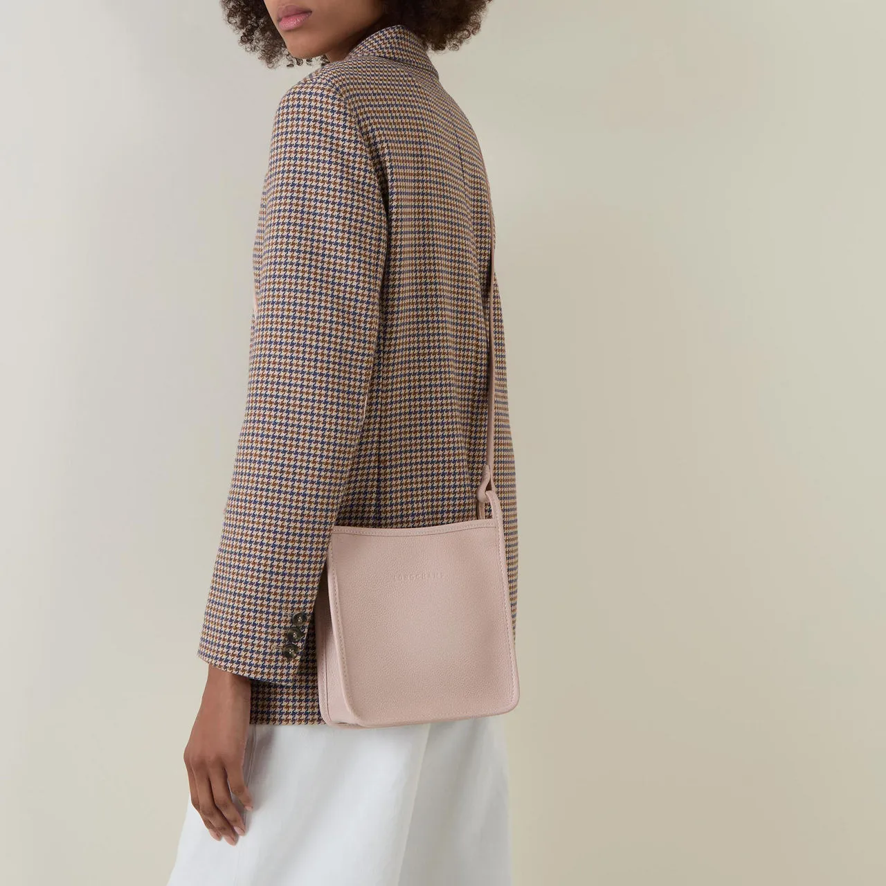 LONGCHAMP The Sustainable Edit Le Foulonné Small Crossbody Bag - Nude