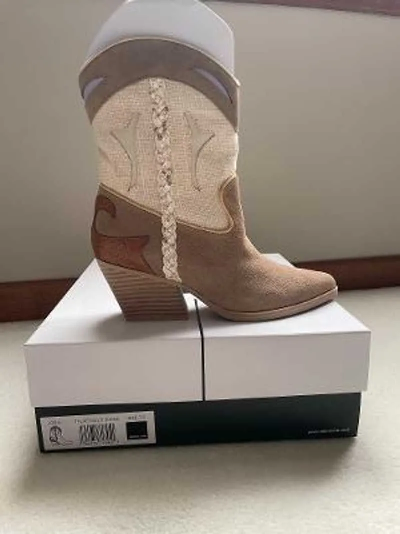 LORAL BOOTIES IN TAUPE MULTI SUEDE - re:vita