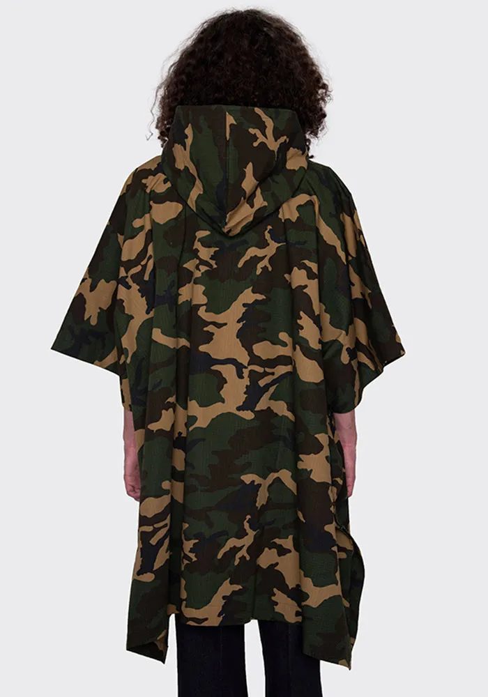 LU'U DAN MC005_CC OVERSIZED PONCHO CAMO