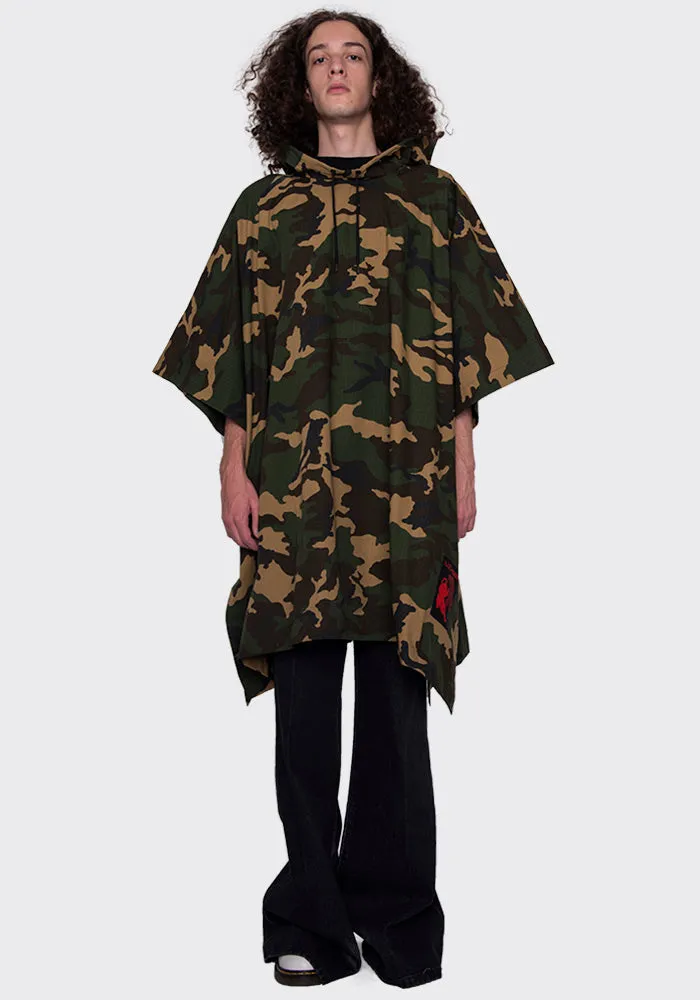 LU'U DAN MC005_CC OVERSIZED PONCHO CAMO