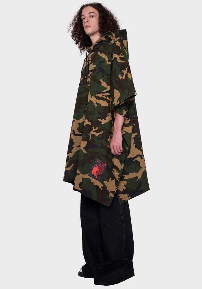 LU'U DAN MC005_CC OVERSIZED PONCHO CAMO