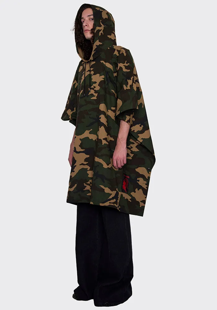 LU'U DAN MC005_CC OVERSIZED PONCHO CAMO