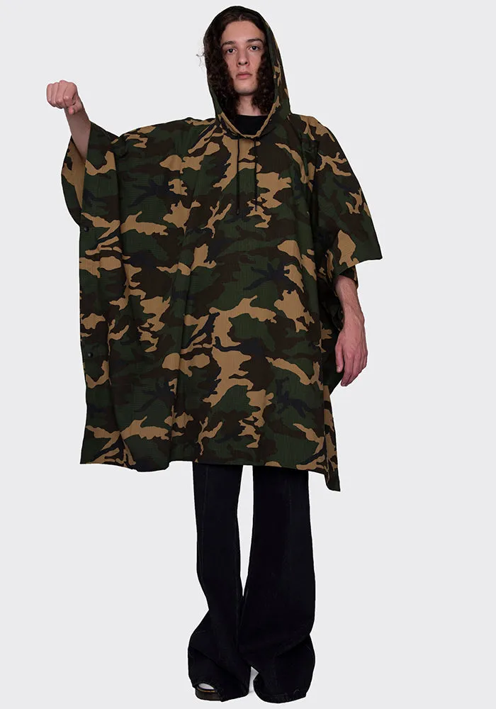 LU'U DAN MC005_CC OVERSIZED PONCHO CAMO