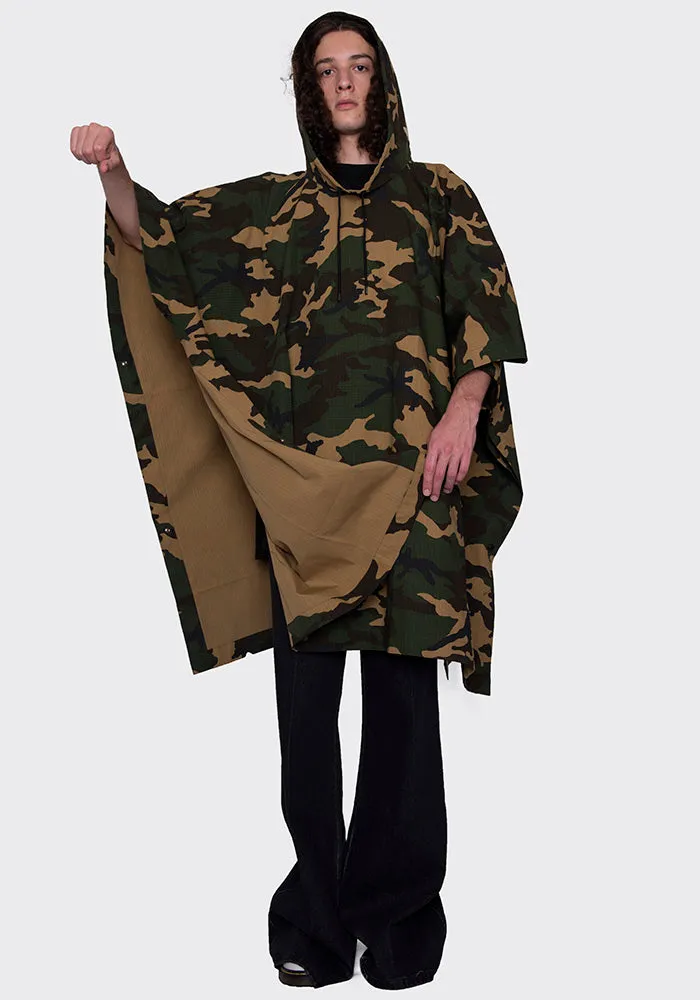 LU'U DAN MC005_CC OVERSIZED PONCHO CAMO