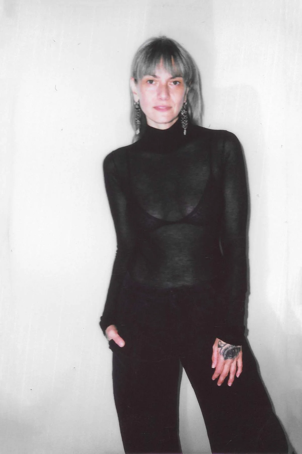 Lyra Sheer Turtleneck - Black