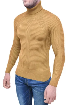 Maglione Dolcevita uomo Invernale casual beige pullover a collo alto