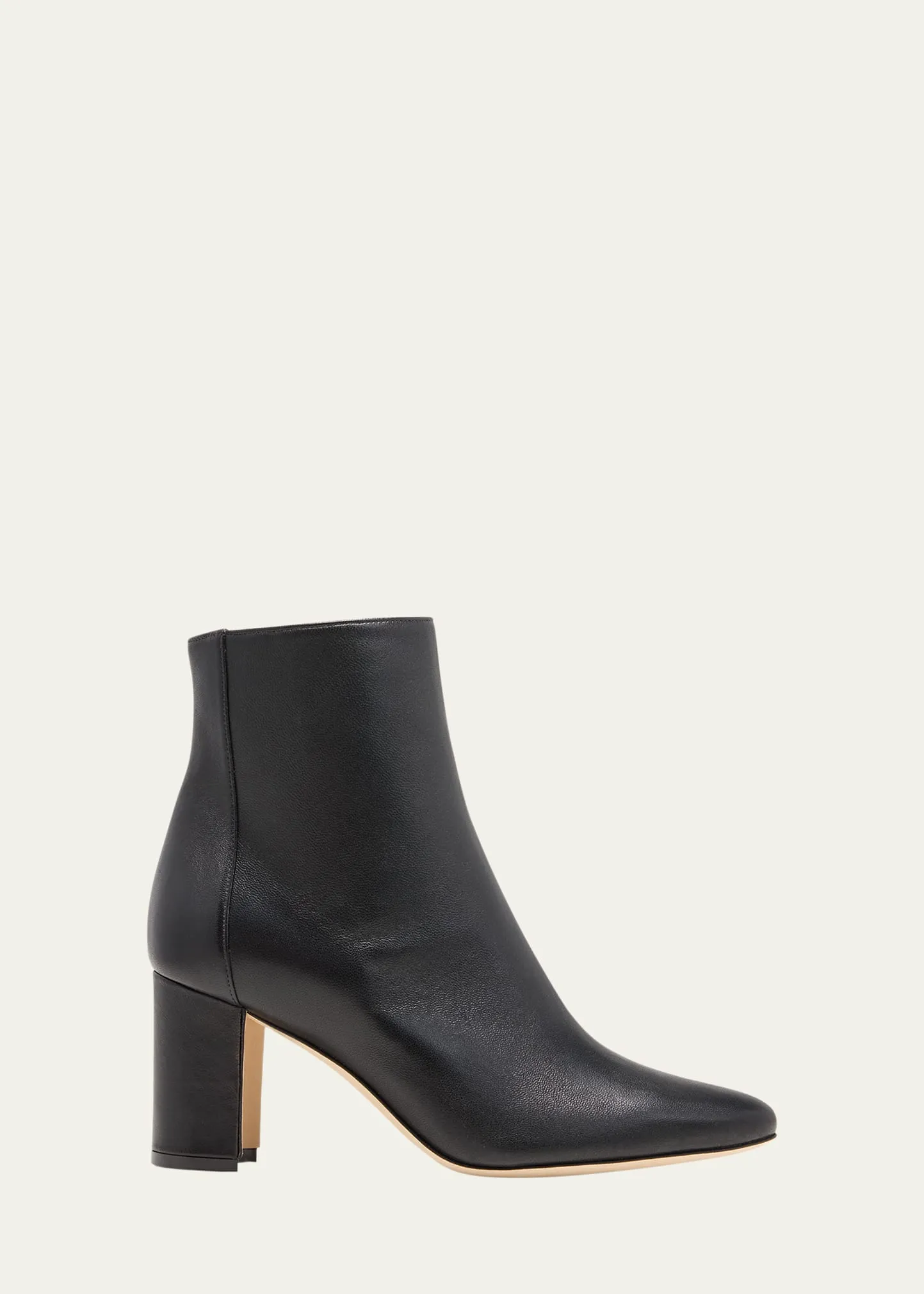 Manolo Blahnik Rosie Leather Zip Booties