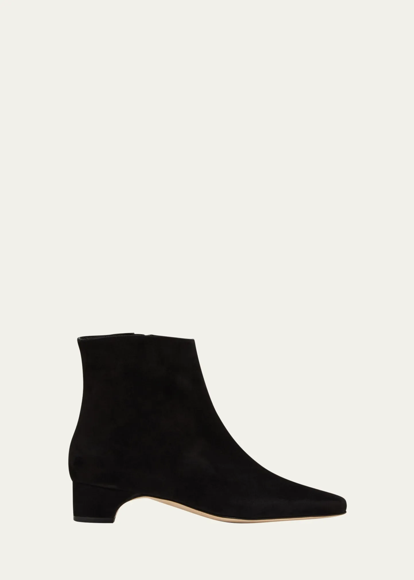 Manolo Blahnik Tolarc Suede Zip Ankle Booties