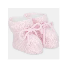 Martin Aranda - Baby Booties Knit Chiara, Pastel Pink