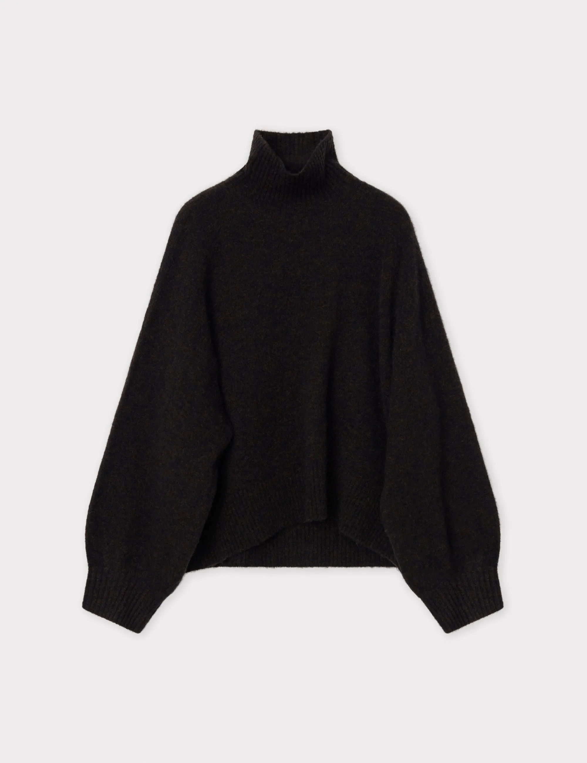 Mazy - Cozy Days Turtleneck Jumper Dark Brown Melange