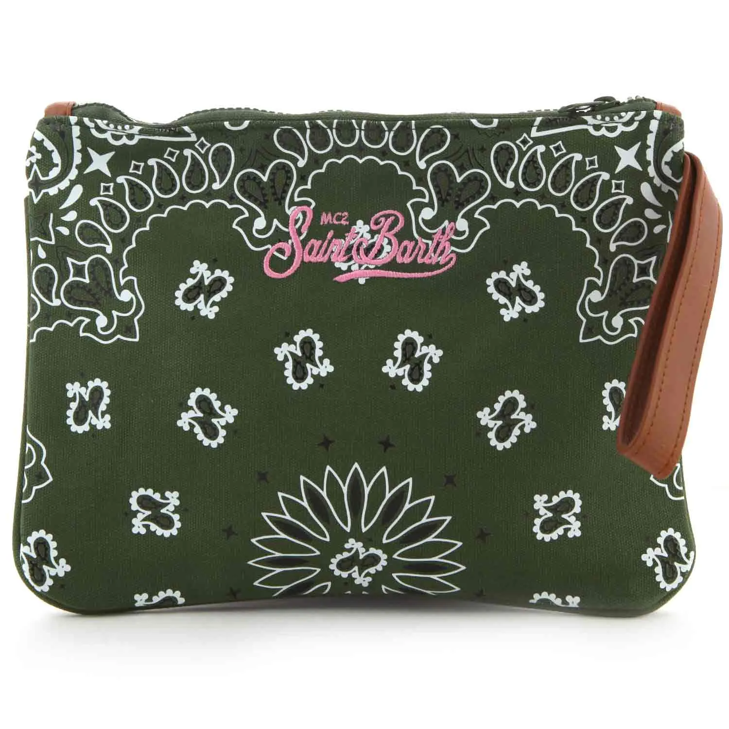 Mc2 Saint Barth Green Parisienne Clutch With Bandana Print