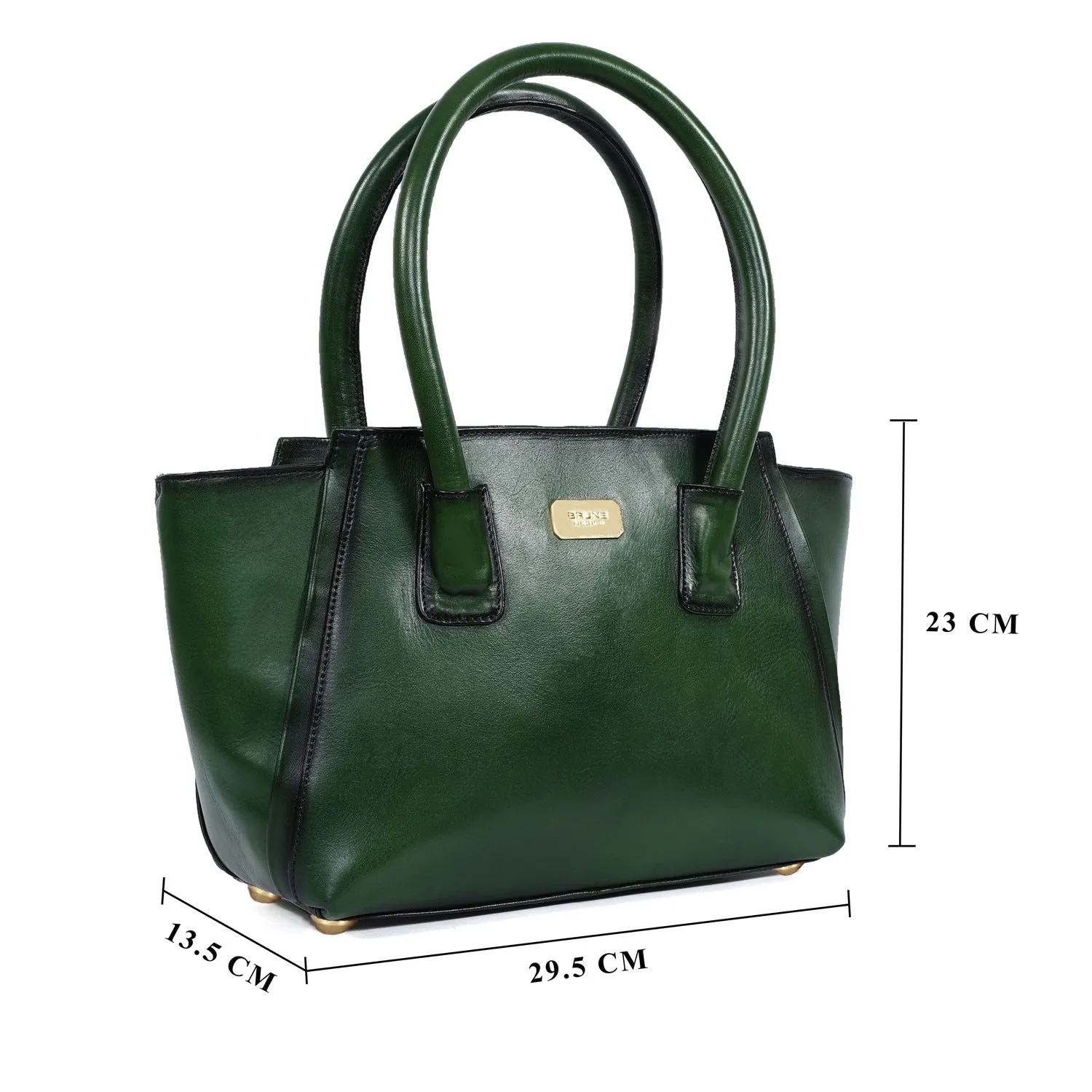 Medium Hand Bag/Satchel Bag For Women in Green Leather