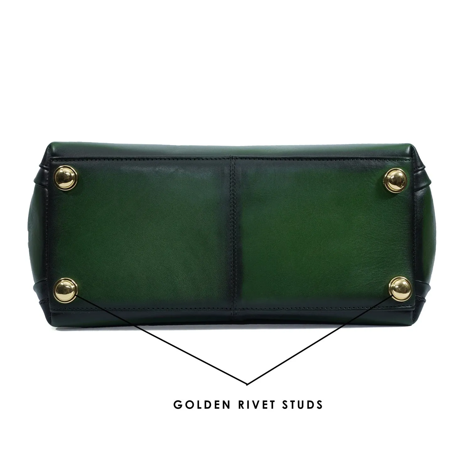 Medium Hand Bag/Satchel Bag For Women in Green Leather