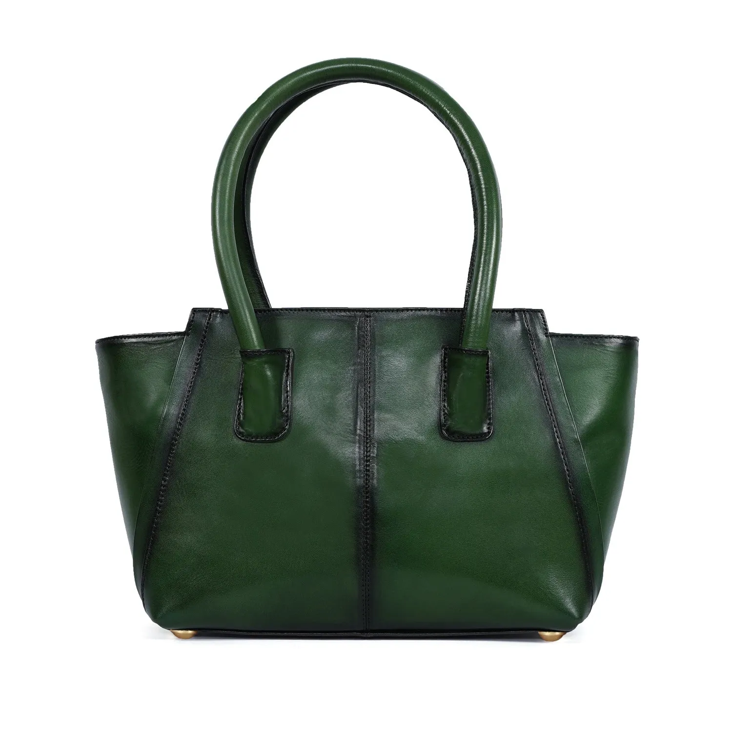 Medium Hand Bag/Satchel Bag For Women in Green Leather