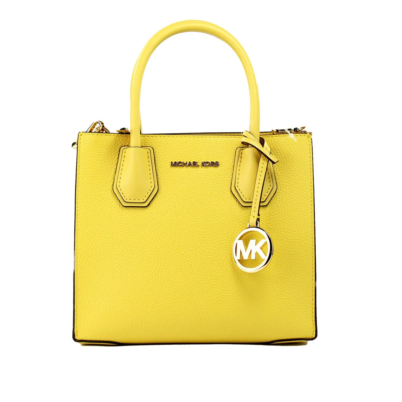 Michael Kors Mercer Medium Daffodil Pebble Leather Messenger Crossbody Bag Purse