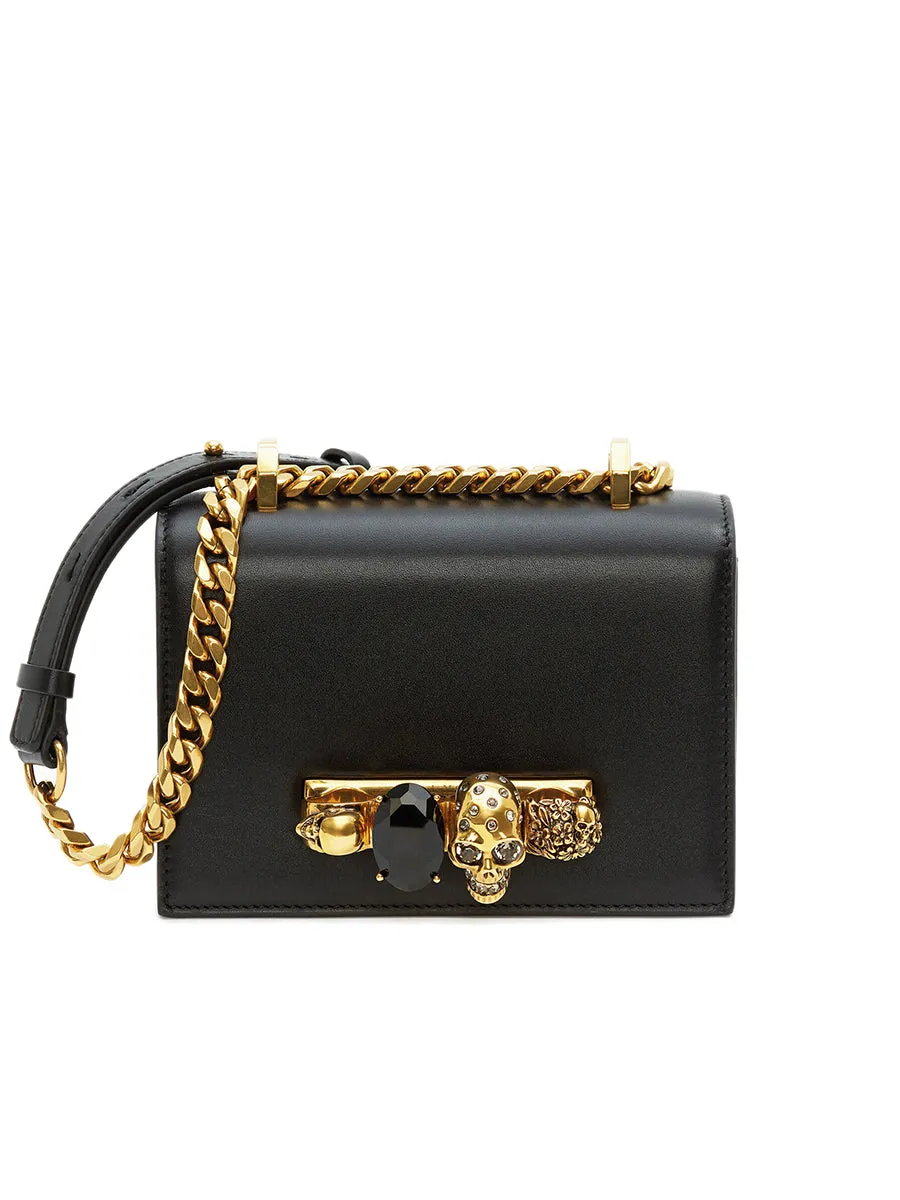 Mini Jewelled Satchel in Black