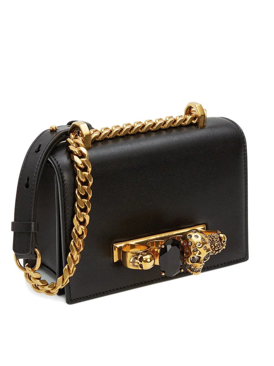 Mini Jewelled Satchel in Black