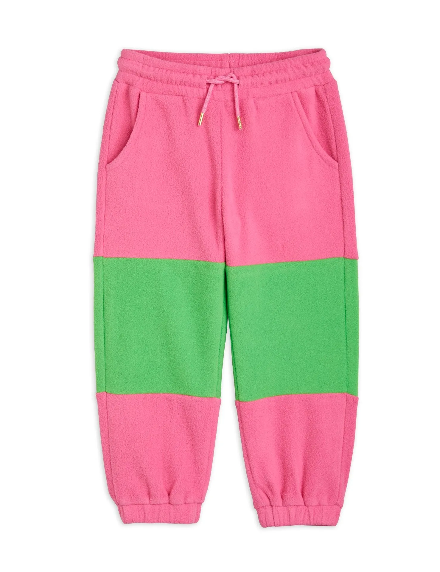 Mini Rodini Fleece Panel Trousers - Pink/Green