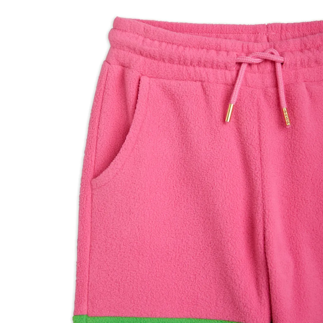 Mini Rodini Fleece Panel Trousers - Pink/Green