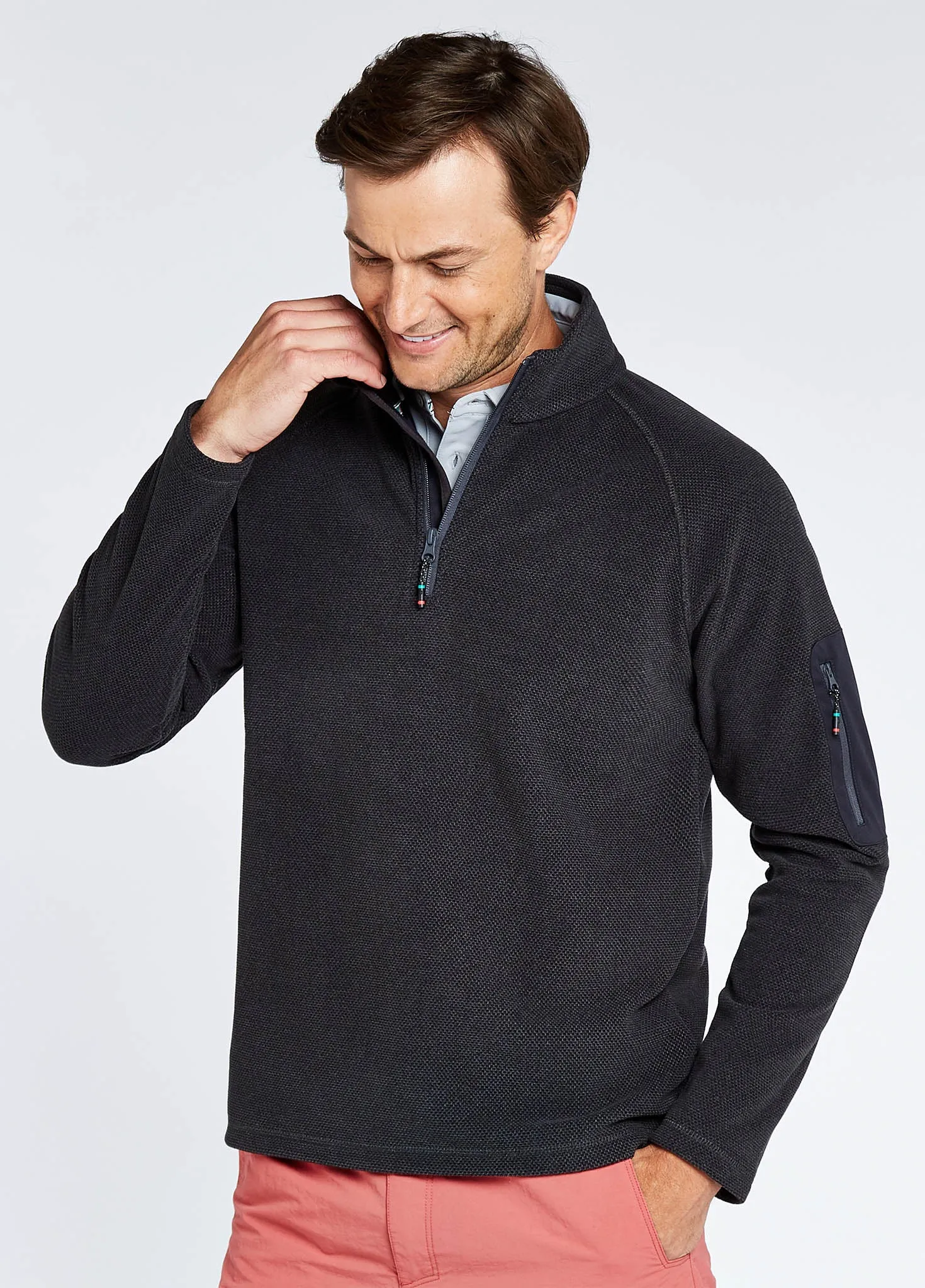 Monaco Mens Quarter-zip Fleece - Graphite