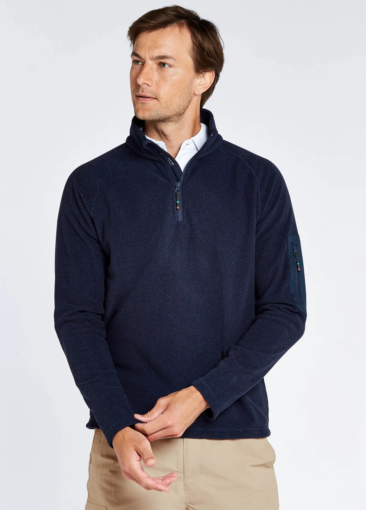 Monaco Mens Quarter-zip Fleece - Navy