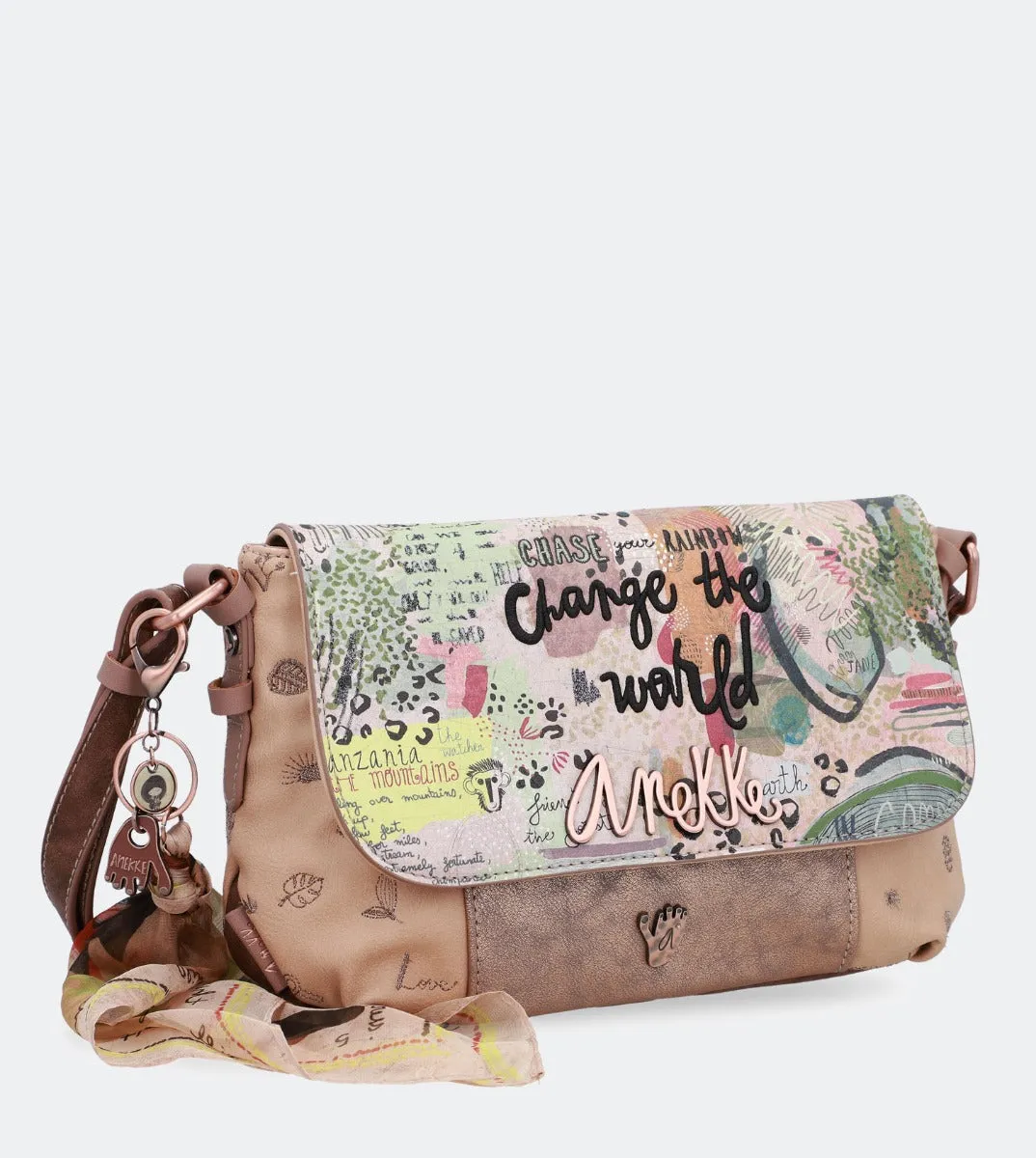 Nature crossbody bag with a flap