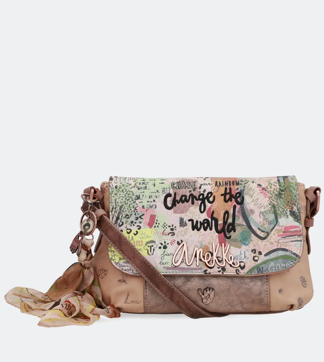 Nature crossbody bag with a flap