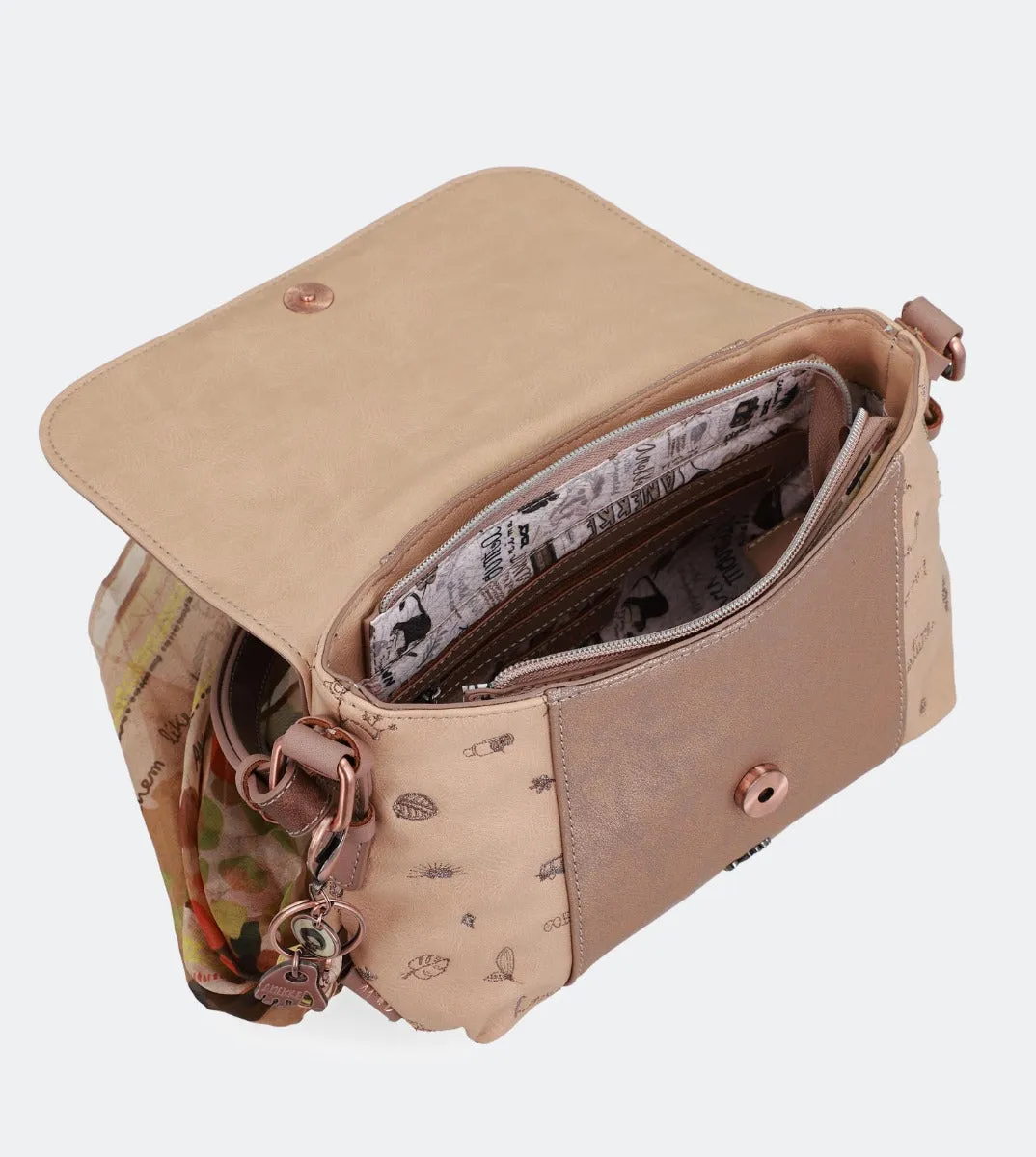 Nature crossbody bag with a flap