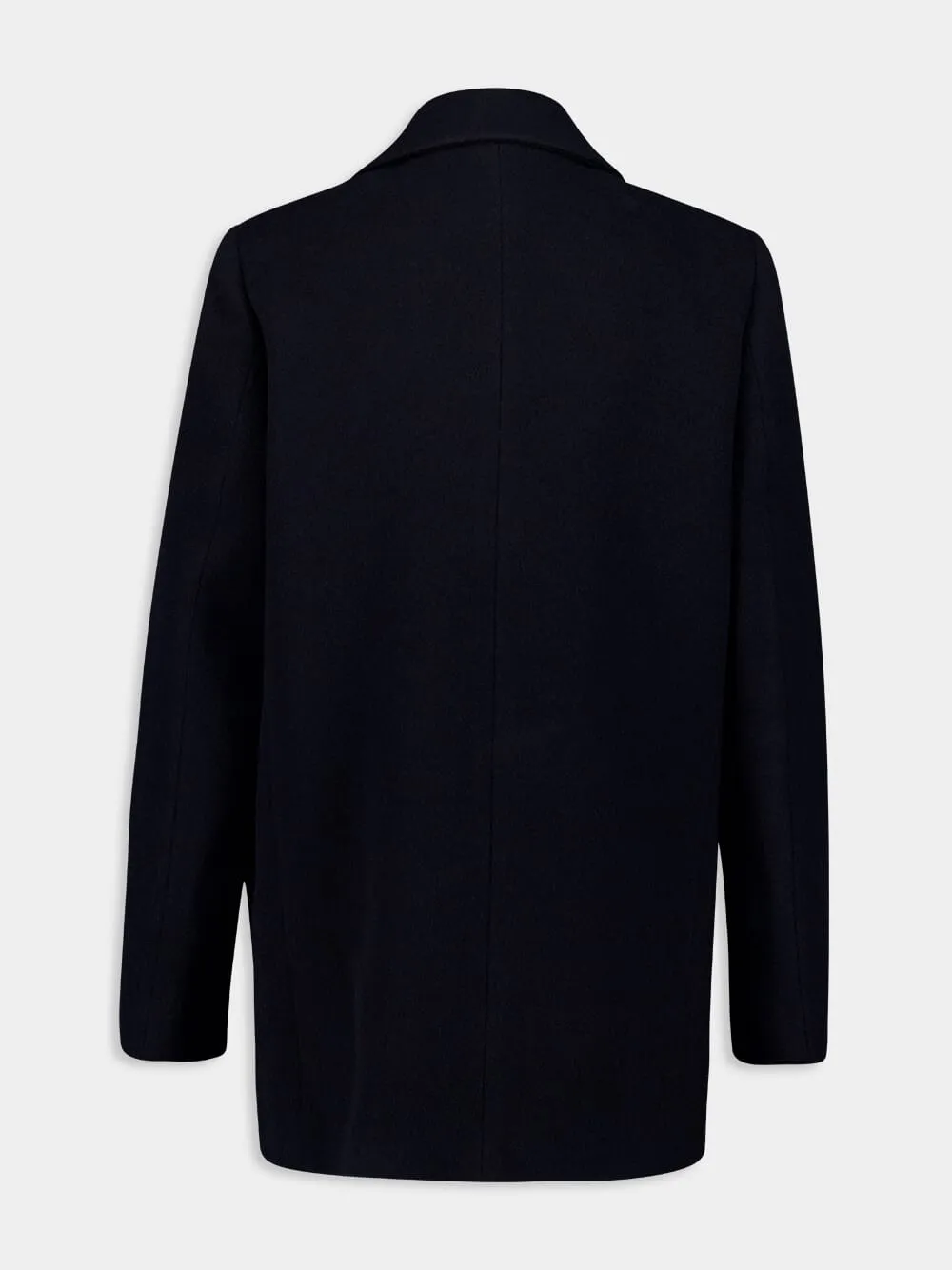 Navy Alpaca Wool Peacoat