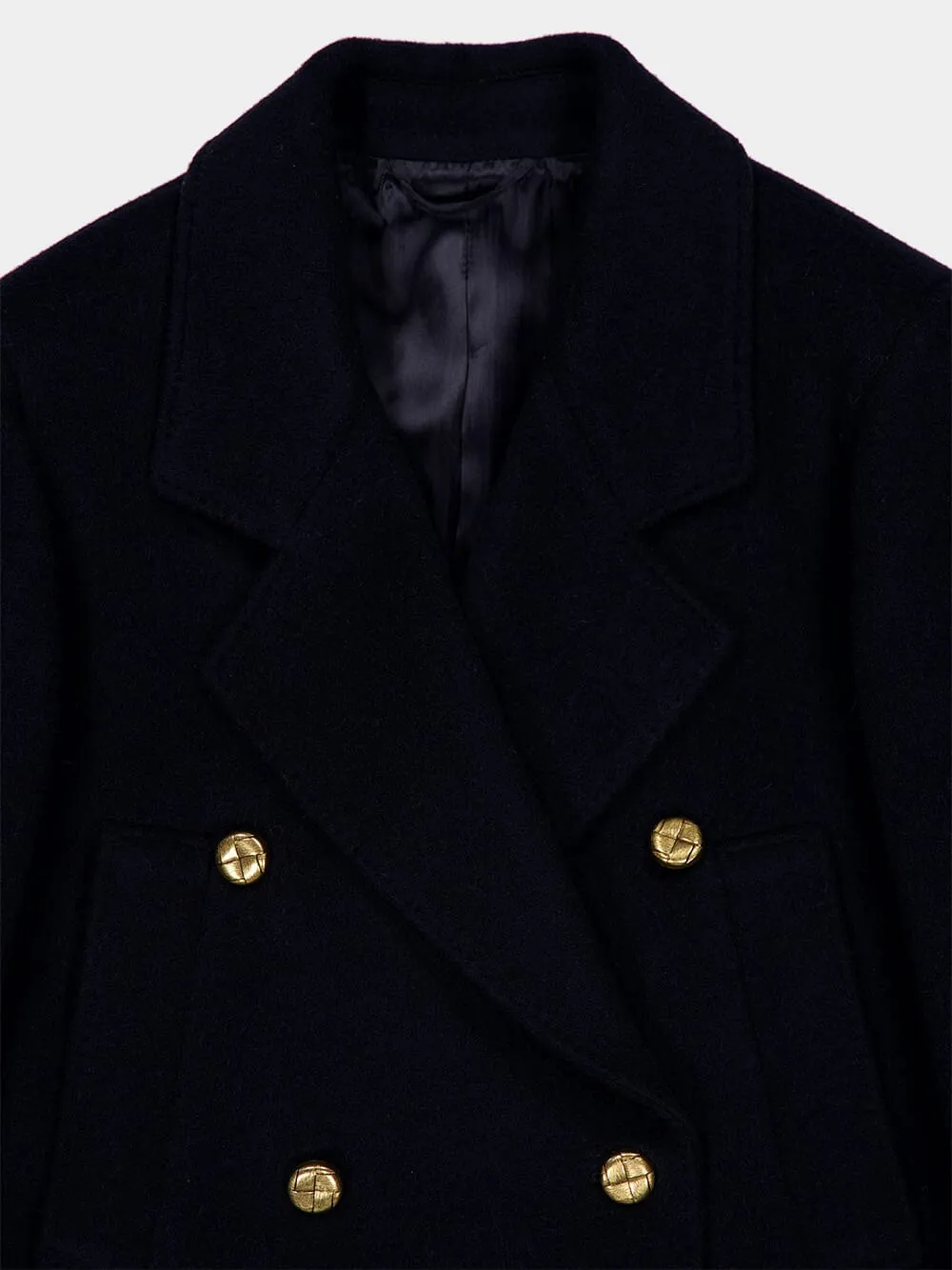 Navy Alpaca Wool Peacoat